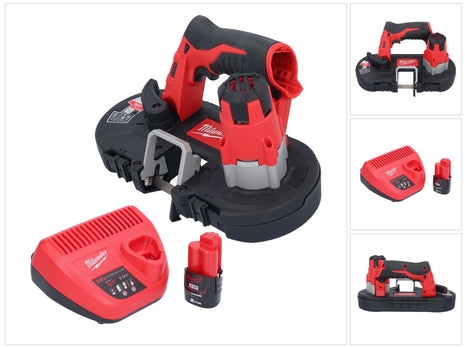 Milwaukee M12 BS-201 Akku Bandsäge 12 V 41 x 41 mm + 1x Akku 2,0 Ah + Ladegerät