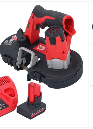 Milwaukee M12 BS-501 Akku Bandsäge 12 V 41 x 41 mm + 1x Akku 5,0 Ah + Ladegerät