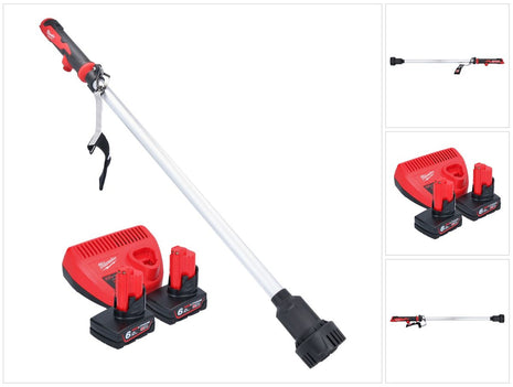 Bomba de trasvase a batería Milwaukee M12 BSWP-602 12 V 34 l/min + 2x baterías 6,0 Ah + cargador