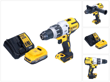 DeWalt DCD 996 E1 Perceuse-visseuse à percussion sans fil 18 V 95 Nm Brushless + 1x batterie 1,7 Ah + chargeur