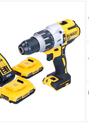 Perceuse à percussion sans fil DeWalt DCD 996 D2 18 V 95 Nm sans balais + 2 batteries 2,0 Ah + chargeur