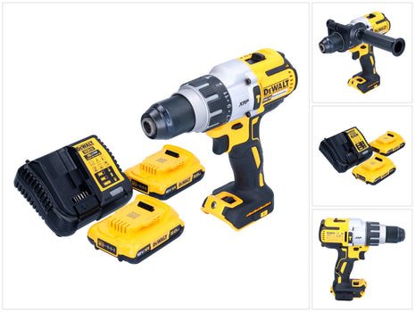 Taladro percutor inalámbrico DeWalt DCD 996 D2 18 V 95 Nm sin escobillas + 2 baterías 2,0 Ah + cargador