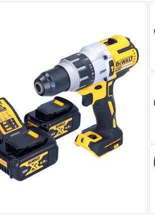 Taladro percutor inalámbrico DeWalt DCD 996 M2 18 V 95 Nm sin escobillas + 2x baterías 4,0 Ah + cargador