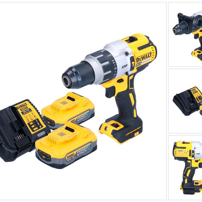 DeWalt DCD 996 H2 Perceuse-visseuse à percussion sans fil 18 V 95 Nm Brushless + 2x Powerstack batterie 5,0 Ah + chargeur