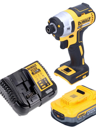 DeWalt DCF 887 H1 Akku Schlagschrauber 18 V 205 Nm 1/4" Brushless + 1x Akku Powerstack 5,0 Ah + Ladegerät