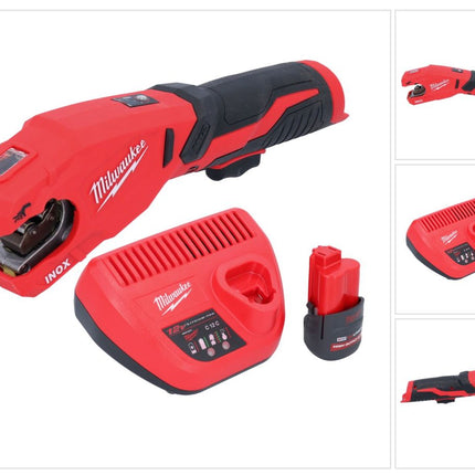 Milwaukee M12 PCSS-251 Akku Edelstahl Rohrabschneider 12 V 12 - 28 mm + 1x Akku 2,5 Ah + Ladegerät