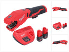 Cortatubos de acero inoxidable a batería Milwaukee M12 PCSS-252 12 V 12 - 28 mm + 2x baterías 2,5 Ah + cargador