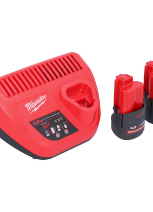 Cortatubos de acero inoxidable a batería Milwaukee M12 PCSS-252 12 V 12 - 28 mm + 2x baterías 2,5 Ah + cargador