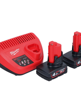 Milwaukee M12 PCSS-402 cortatubos de acero inoxidable a batería 12 V 12 - 28 mm + 2x baterías 4,0 Ah + cargador