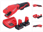 Milwaukee M12 PCSS-402 cortatubos de acero inoxidable a batería 12 V 12 - 28 mm + 2x baterías 4,0 Ah + cargador