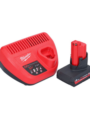 Milwaukee M12 PCSS-501 cortatubos de acero inoxidable a batería 12 V 12 - 28 mm + 1x batería 5,0 Ah + cargador