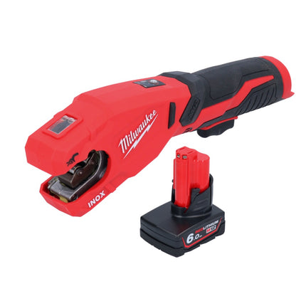 Milwaukee M12 PCSS-601 Tagliatubi a batteria in acciaio inox 12 V 12 - 28 mm + 1x batteria 6,0 Ah - senza caricabatterie
