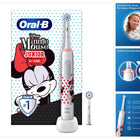 Cepillo de dientes eléctrico Oral-B Junior Minnie Mouse para niños a partir de 6 años Control de presión de 360° 2 modos de cepillado incluidos, temporizador, blanco + 2 cepillos de recambio
