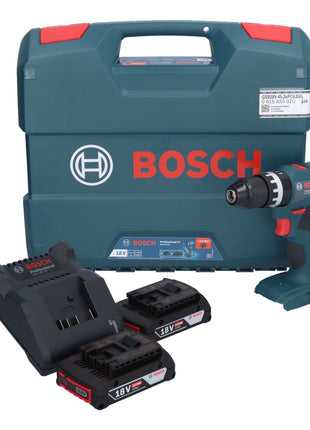 Bosch GSB 18V-45 Professional perceuse à percussion sans fil 18 V 45 Nm (06019K3302) sans balais + 2x batterie 2,0 Ah + chargeur + mallette en L