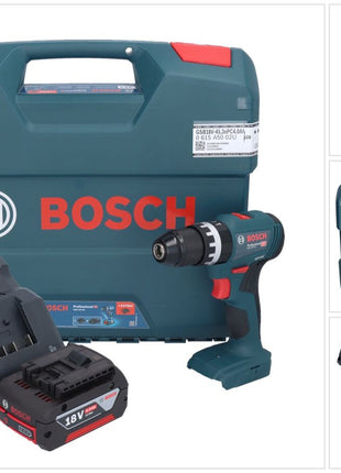 Bosch GSB 18V-45 Taladro percutor inalámbrico profesional 18 V 45 Nm sin escobillas + 1x batería 4,0 Ah + cargador + maletín L