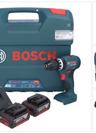 Bosch GSB 18V-45 Professional taladro percutor inalámbrico 18 V 45 Nm sin escobillas + 2x baterías 4,0 Ah + cargador + maletín L