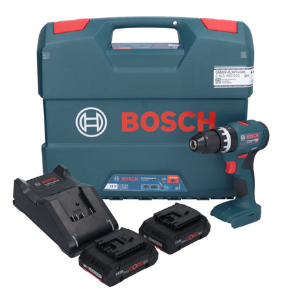 Bosch GSB 18V-45 Profesjonalna akumulatorowa wiertarko-wkrętarka udarowa 18 V 45 Nm bezszczotkowa + 2x akumulator ProCORE 4,0 Ah + ładowarka + walizka L