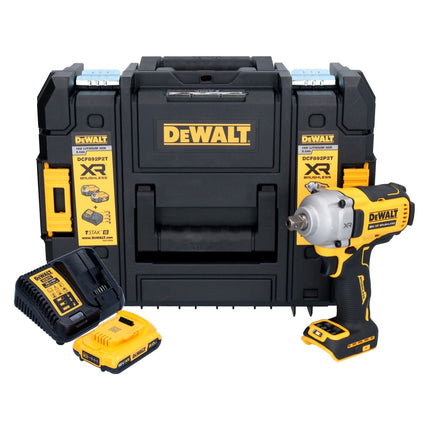 DeWalt DCF 892 D1T akumulatorowy klucz udarowy 18 V 813 Nm 1/2" bezszczotkowy + 1x akumulator 2,0 Ah + ładowarka + TSTAK