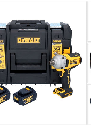 Clé à chocs sans fil DeWalt DCF 892 M2T 18 V 813 Nm 1/2" sans balai + 2x batterie 4,0 Ah + chargeur + TSTAK