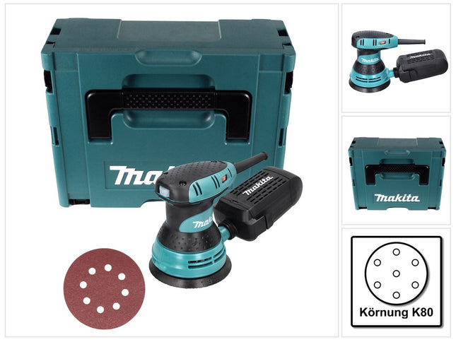 Makita BO 5031 Exzenterschleifer 300 Watt 125 mm + 50x Schleifpapier K80 + Makpac