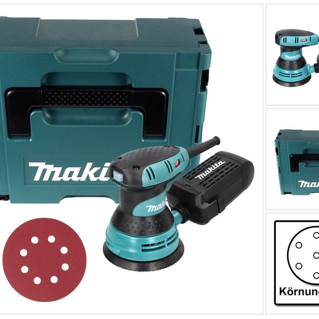 Lijadora rotorbital Makita BO 5031 300 W 125 mm + 50 lijas K240 + Makpac