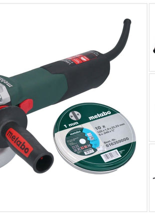 Metabo WE 15-125 Meuleuse d'angle rapide 1550 W 125 mm + 10x disques à tronçonner