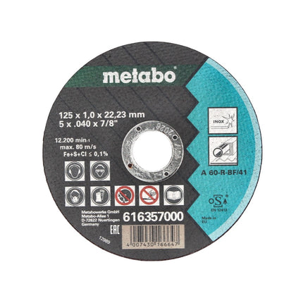 Metabo WE 15-125 Amoladora angular rápida 1550 W 125 mm + 10x discos de corte