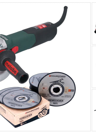 Metabo WE 15-125 Meuleuse d'angle rapide 1550 W 125 mm + 25x disque à tronçonner Toolbrothers MANTIS