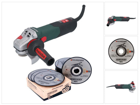 Metabo WE 15-125 Amoladora angular rápida 1550 W 125 mm + 25x disco de corte Toolbrothers MANTIS