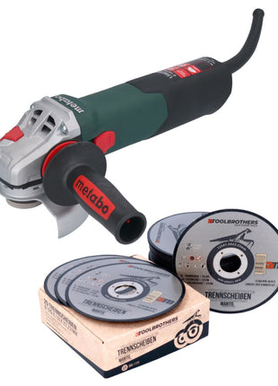 Metabo WE 15-125 Meuleuse d'angle rapide 1550 W 125 mm + 25x disque à tronçonner Toolbrothers MANTIS