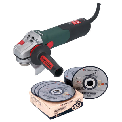 Metabo WE 15-125 Quick Amoladora angular 1550 W 125 mm + 25x Toolbrothers MANTIS Disco de corte