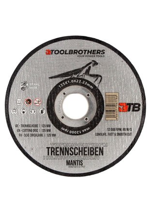 Metabo WE 15-125 Quick Winkelschleifer 1550 W 125 mm + 25x Toolbrothers MANTIS Trennscheibe