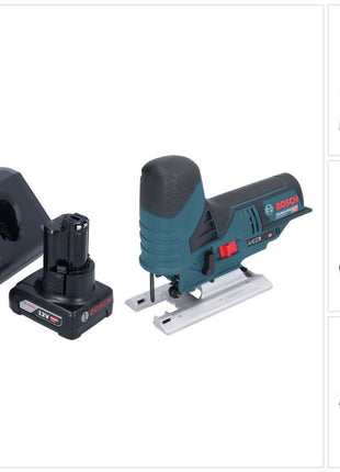 Bosch GST 12V-70 Professional Akku Stichsäge 12 V 70 mm + 2x Akku 6,0 Ah + Ladegerät