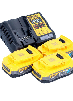 DeWalt DCB 1104 E3 kit de inicio de batería 12 V / 18 V 3x batería Powerstack 1,7 Ah + cargador DCB 1104