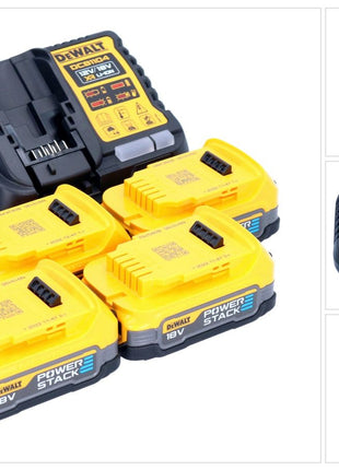 Zestaw startowy akumulatorów DeWalt DCB 1104 E4 12 V / 18 V 4x akumulator Powerstack 1,7 Ah + ładowarka DCB 1104