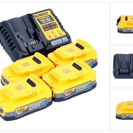 DeWalt DCB 1104 E4 Battery Starter Set 12 V / 18 V 4x Powerstack battery 1.7 Ah + DCB 1104 charger