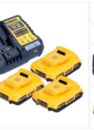 DeWalt DCB 1104 D3 Akku Starter Set 12 V / 18 V 3x Akku 2,0 Ah + DCB 1104 Ladegerät