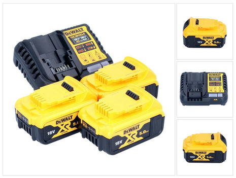 Zestaw startowy akumulatorów DeWalt DCB 1104 P3 12 V / 18 V 3x akumulator 5,0 Ah + ładowarka DCB 1104