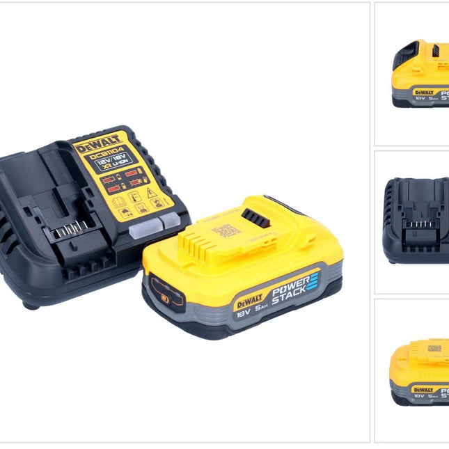 DeWalt DCB 1104 H1 Juego de batería de arranque 12 V / 18 V 1x batería Powerstack 5,0 Ah + cargador DCB 1104