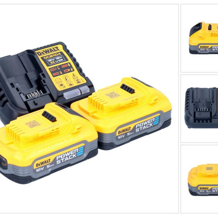 DeWalt DCB 1104 H2 Kit de démarrage sans fil 12 V / 18 V 2x Powerstack batterie 5,0 Ah + chargeur DCB 1104