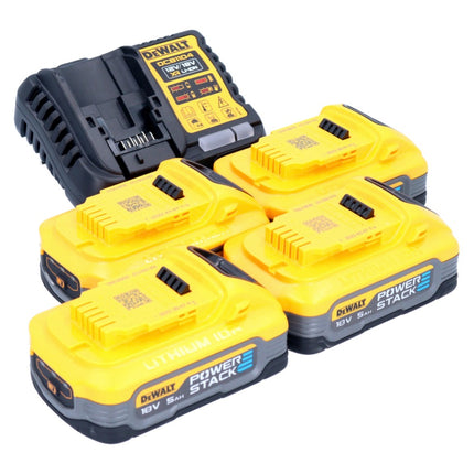DeWalt DCB 1104 H4 Set de batería de arranque 12 V / 18 V 4x batería Powerstack 5,0 Ah + cargador DCB 1104