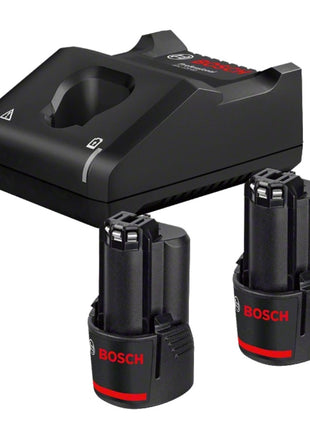 Bosch Professional 12 Volt Akku Set ( 1600A019R8 ) mit 2x GBA Akku 2,0 Ah + GAL 12V-40 Ladegerät