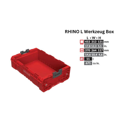 Toolbrothers RHINO L Werkzeug Box ULTRA 9 l - Basis für RHINO L Werkzeug Box EXTENDER
