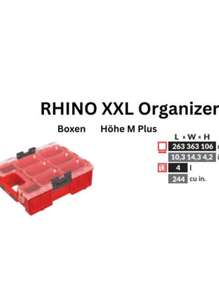 Toolbrothers RHINO XXL Organizer ULTRA Höhe M+ Boxen 4 l IP66