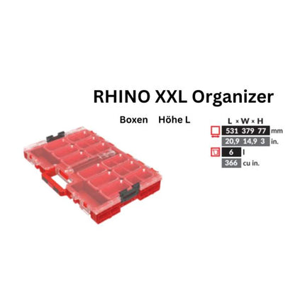 Toolbrothers RHINO XXL Organizer ULTRA Höhe L Boxen 6 l IP66 mit herausnehmbaren Boxen