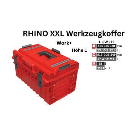 Toolbrothers RHINO XXL maletín de herramientas ULTRA Work+ altura L 38 l IP66 con separadores extraíbles