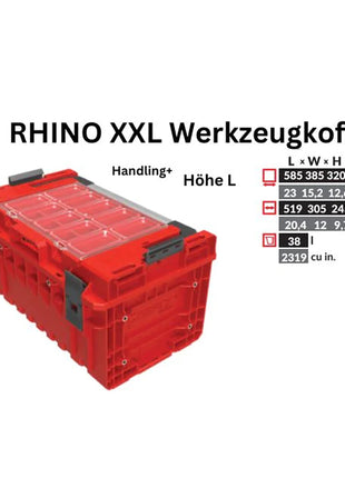 Mallette à outils Toolbrothers RHINO XXL ULTRA Manipulation+ hauteur L Organiseur modulable sur mesure 585 x 385 x 320 mm 38 l empilable IP66