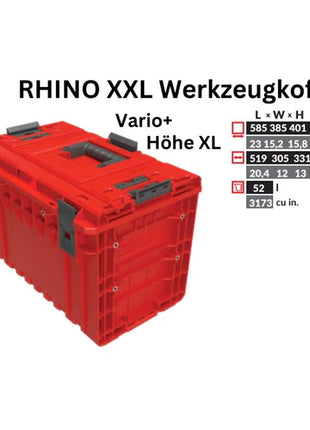 Toolbrothers Maletín de herramientas RHINO XXL ULTRA Vario+ altura XL Organizador modular personalizado 585 x 385 x 420 mm 52 l apilable IP66