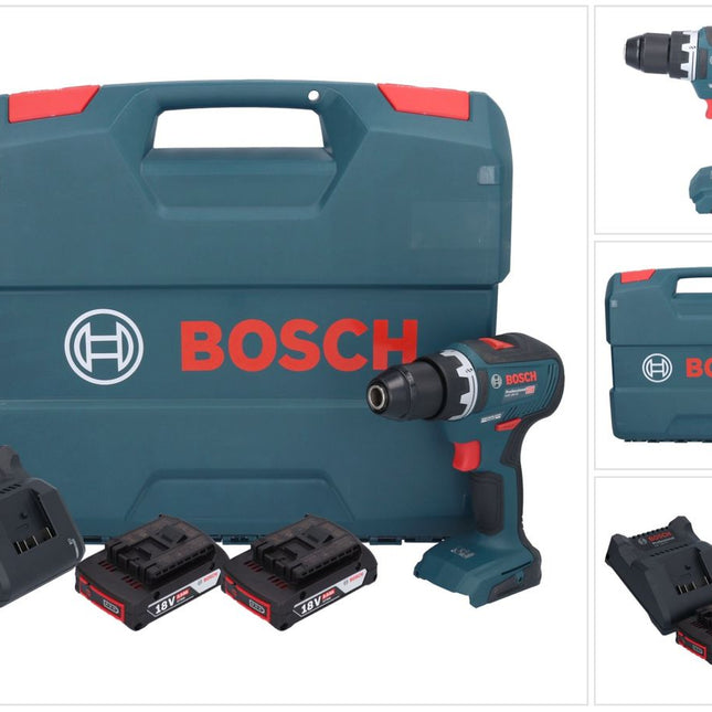 Bosch GSR 18V-55 Trapano avvitatore professionale a batteria 18 V 55 Nm brushless + 2x batteria ricaricabile 2,0 Ah + caricabatterie + L-case