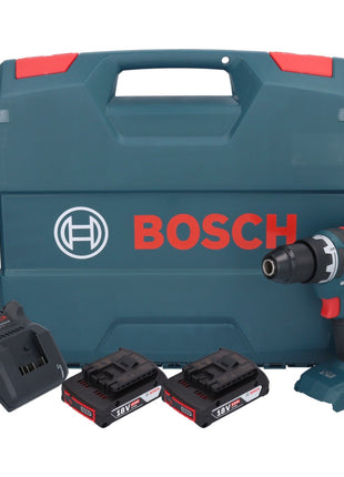 Bosch GSR 18V-55 Taladro atornillador inalámbrico profesional 18 V 55 Nm sin escobillas + 2 baterías 2,0 Ah + cargador + maletín en L